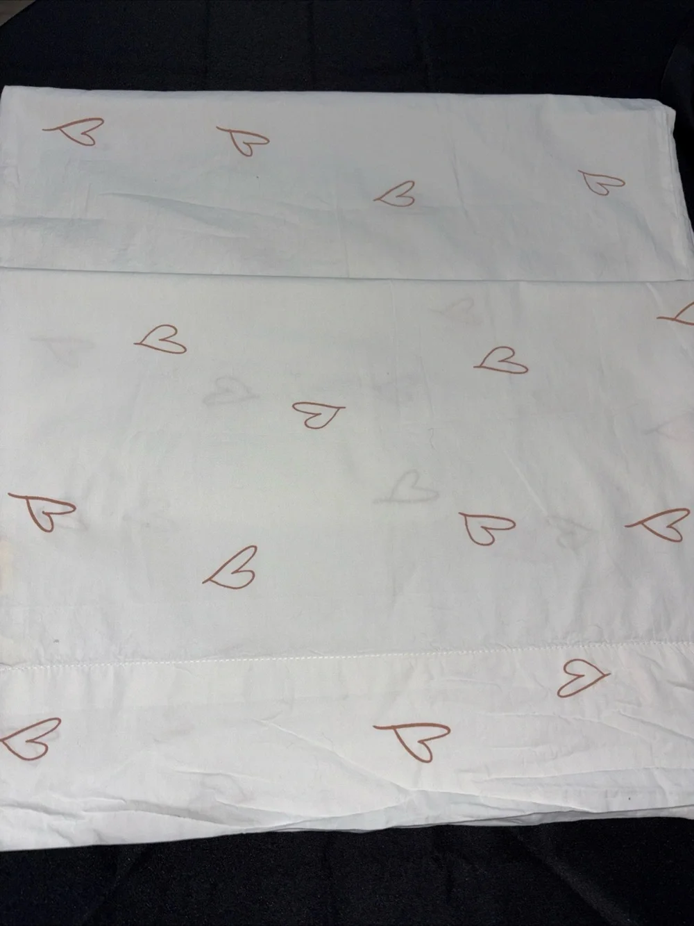 Leanne Ford for Crate&Barrel 2 pillowcases with maroon Heart Motif